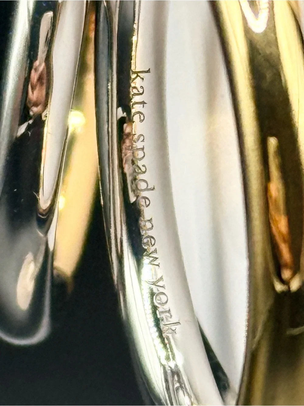 Kate Spade Gold/Silver Tone Interlock Hoop Earrings